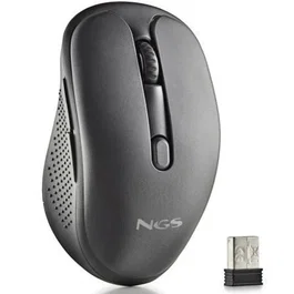NGS Ratón Inalámbrico Recargable Multidispositivo Evo Spook Negro - Triple Conexión 2.4 GHz/Bluetooth 5.1/5.0, 3 Dispositivos, Botones Silenciosos, DPI Ajustable 800/1200/1600